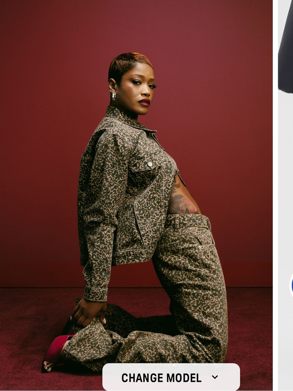 Fabletics Leopard Print Denim  Pants